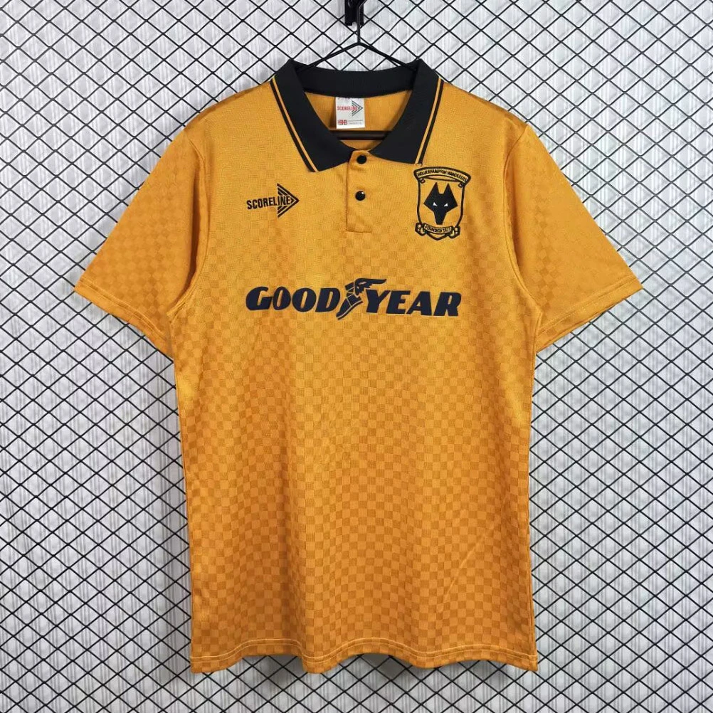 90/91 Wolverhampton Wanderers Home Retro Soccer Jersey