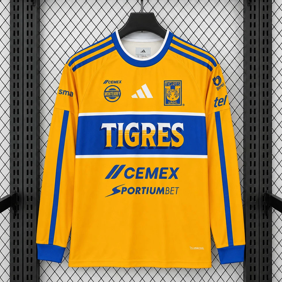 26/27 Tigres UANL Home Long Sleeve Soccer Jersey