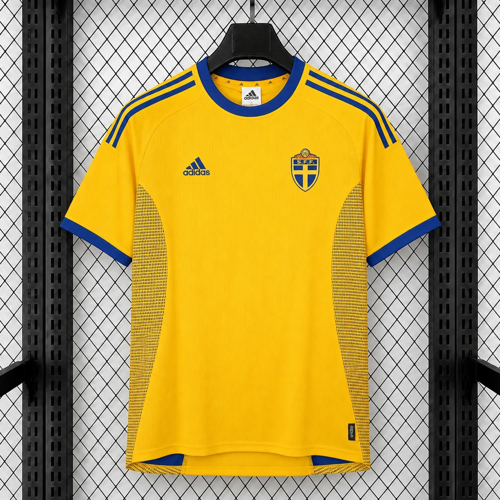 2002 Sweden Home Retro Soccer Jersey