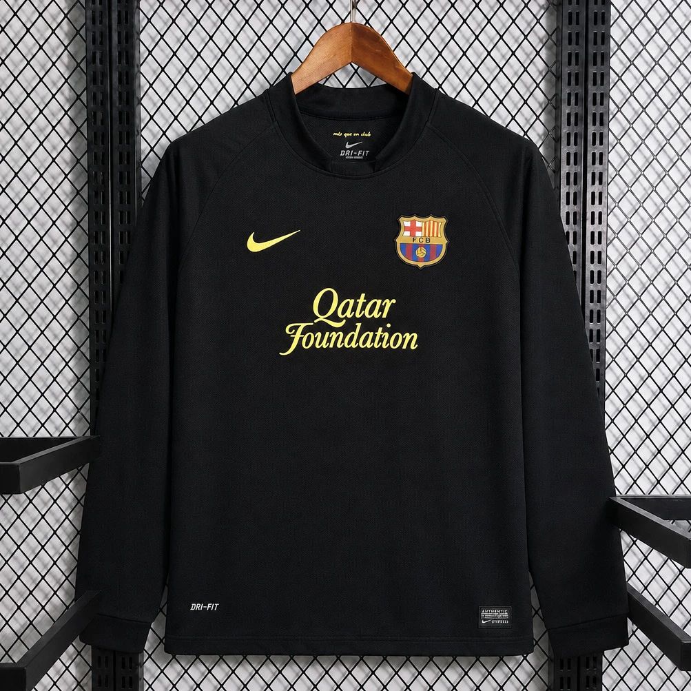 11/12 Barcelona Away Long Sleeve Retro Soccer Jersey