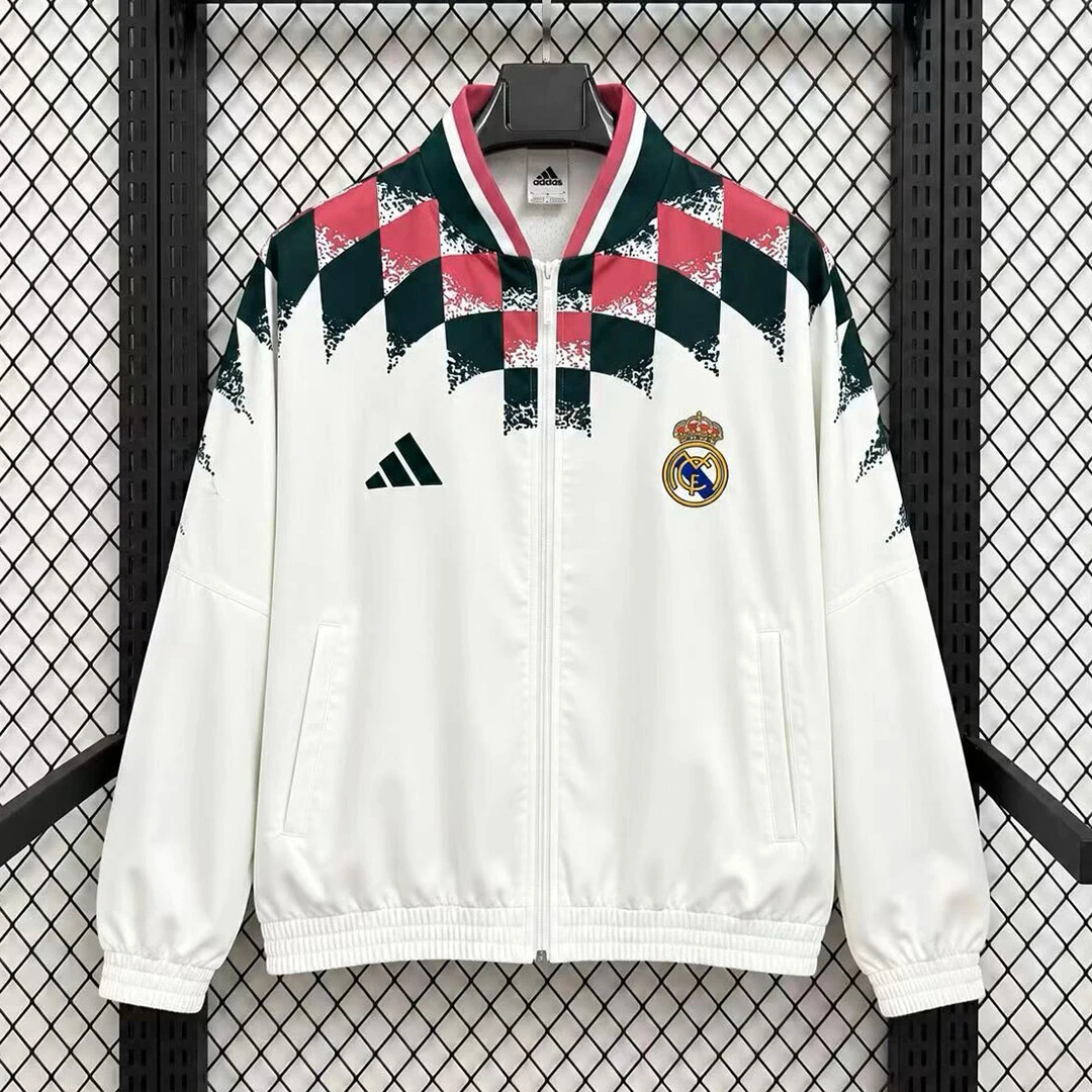 26/27 Real Madrid Stadium Track Top White Windbreaker