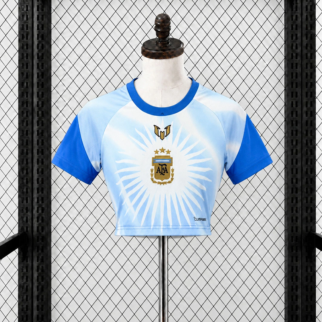 2026 Argentina MESSI Tribute PreMatch Women Crop Jersey
