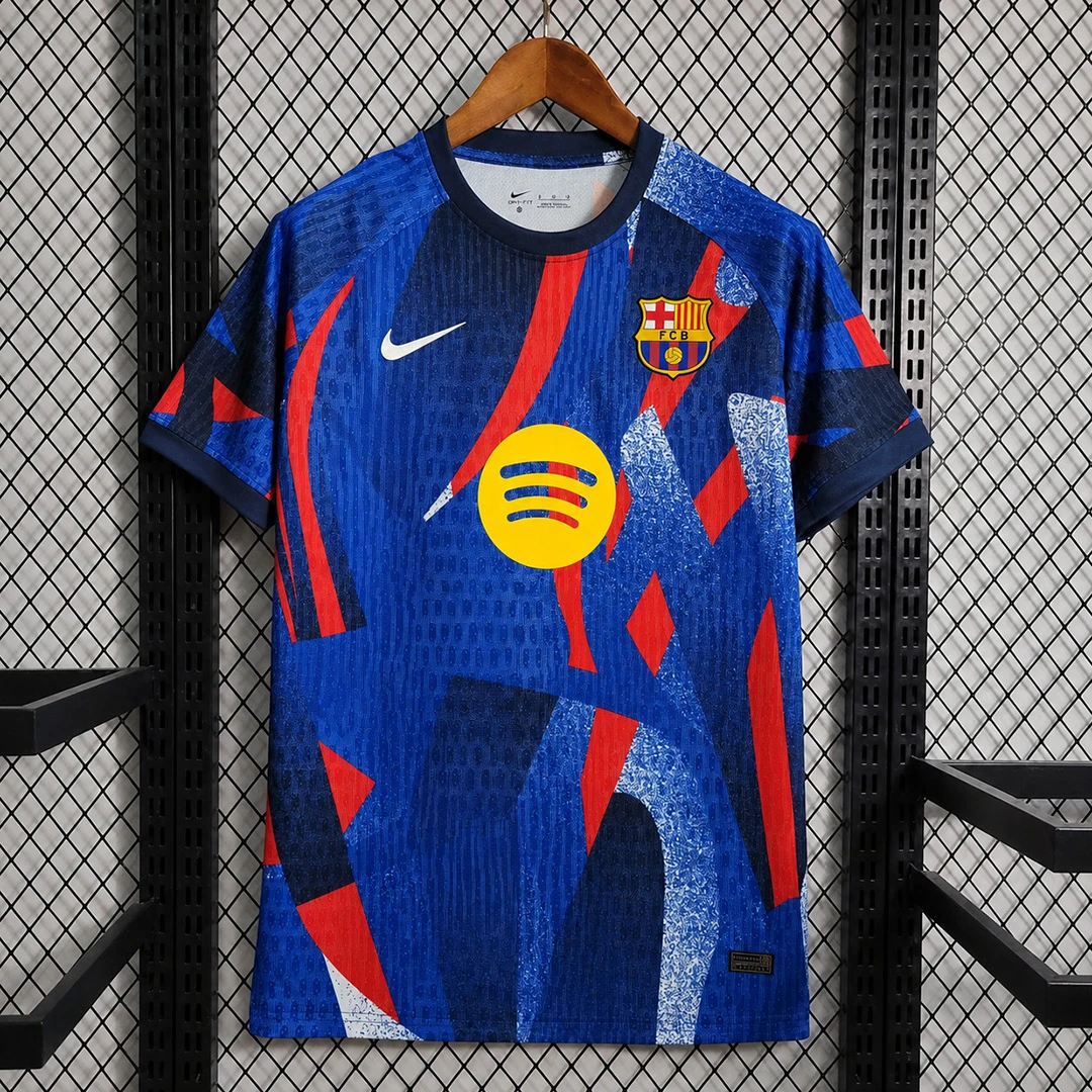 25/26 Barcelona El Clasico Bold Blue Pre-Match Soccer Jersey