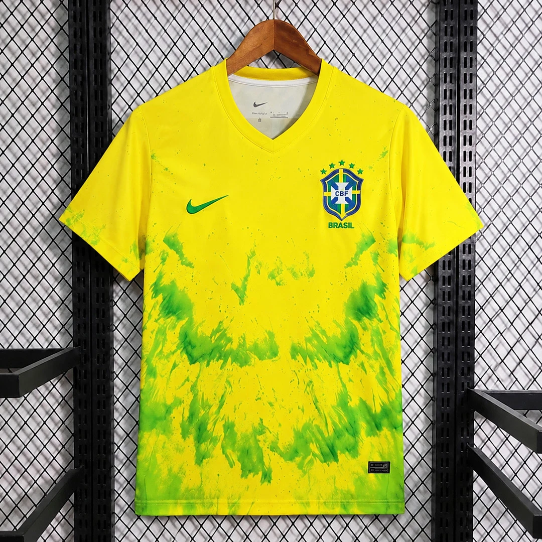 2026 Brazil Special Edtion Mountain Yellow Tie-Dye Soccer Jersey