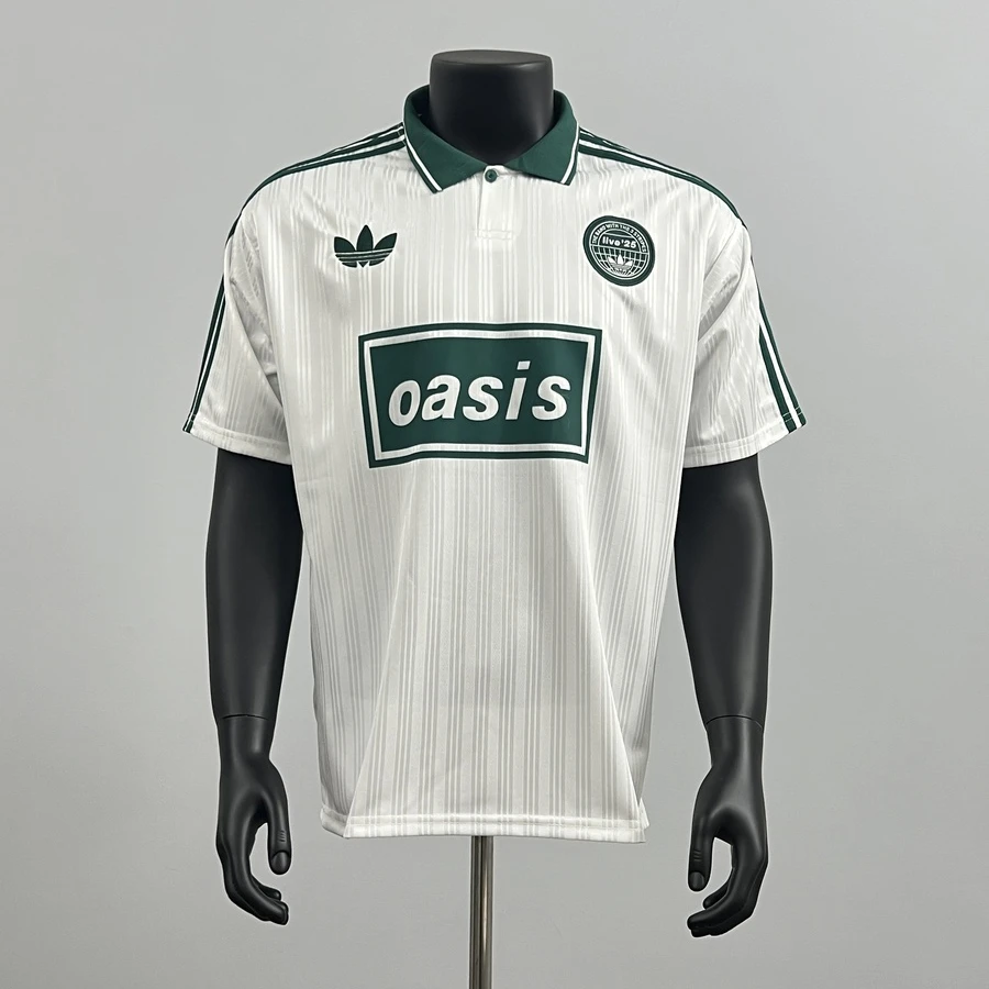 Adidas x Oasis White Green Soccer Jersey