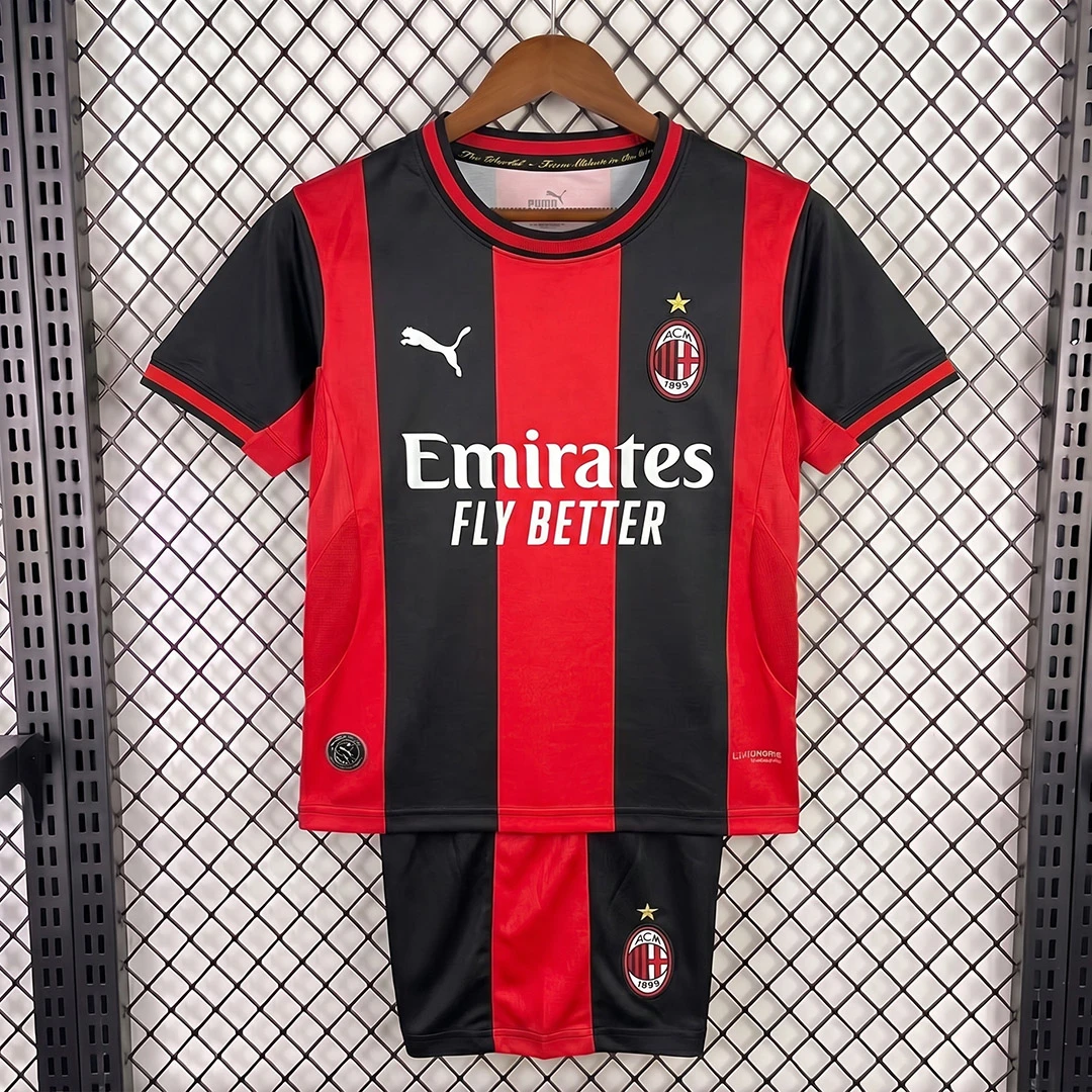 26/27 AC Milan Home Kids Soccer Jersey Size 16-28