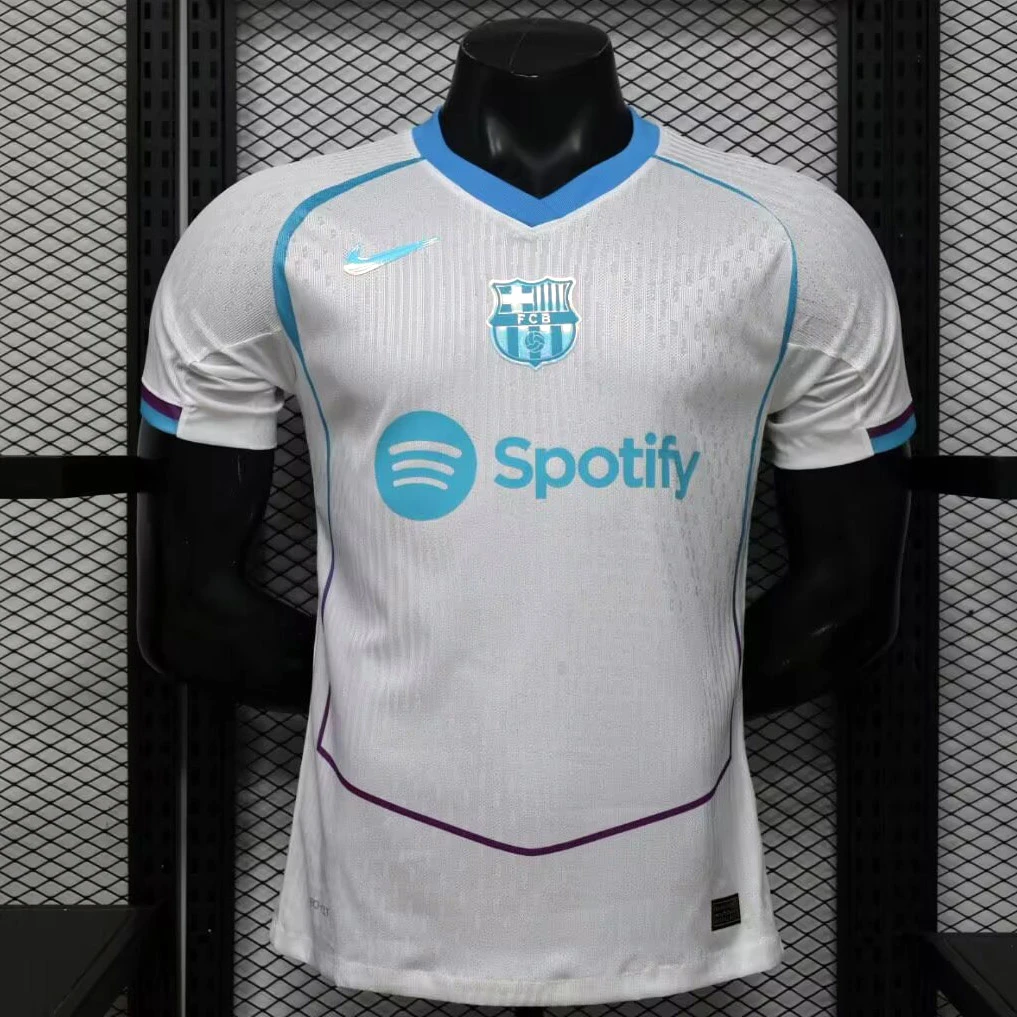 26/27 Barcelona Concept Player Version White Light Blue Soccer Jersey