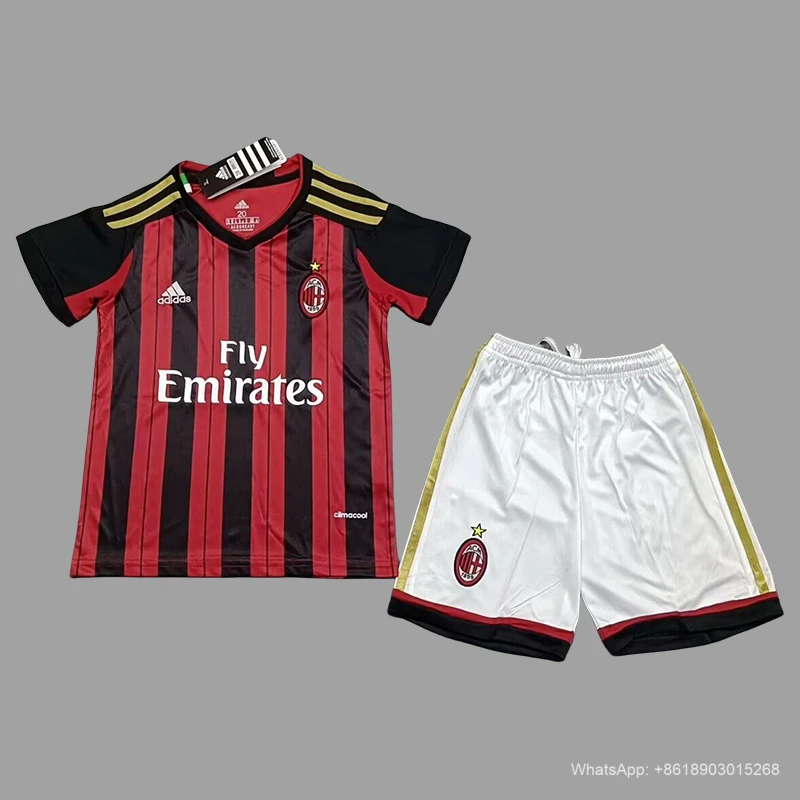 13/14 AC Milan home retro kids soccer jersey size 16-28