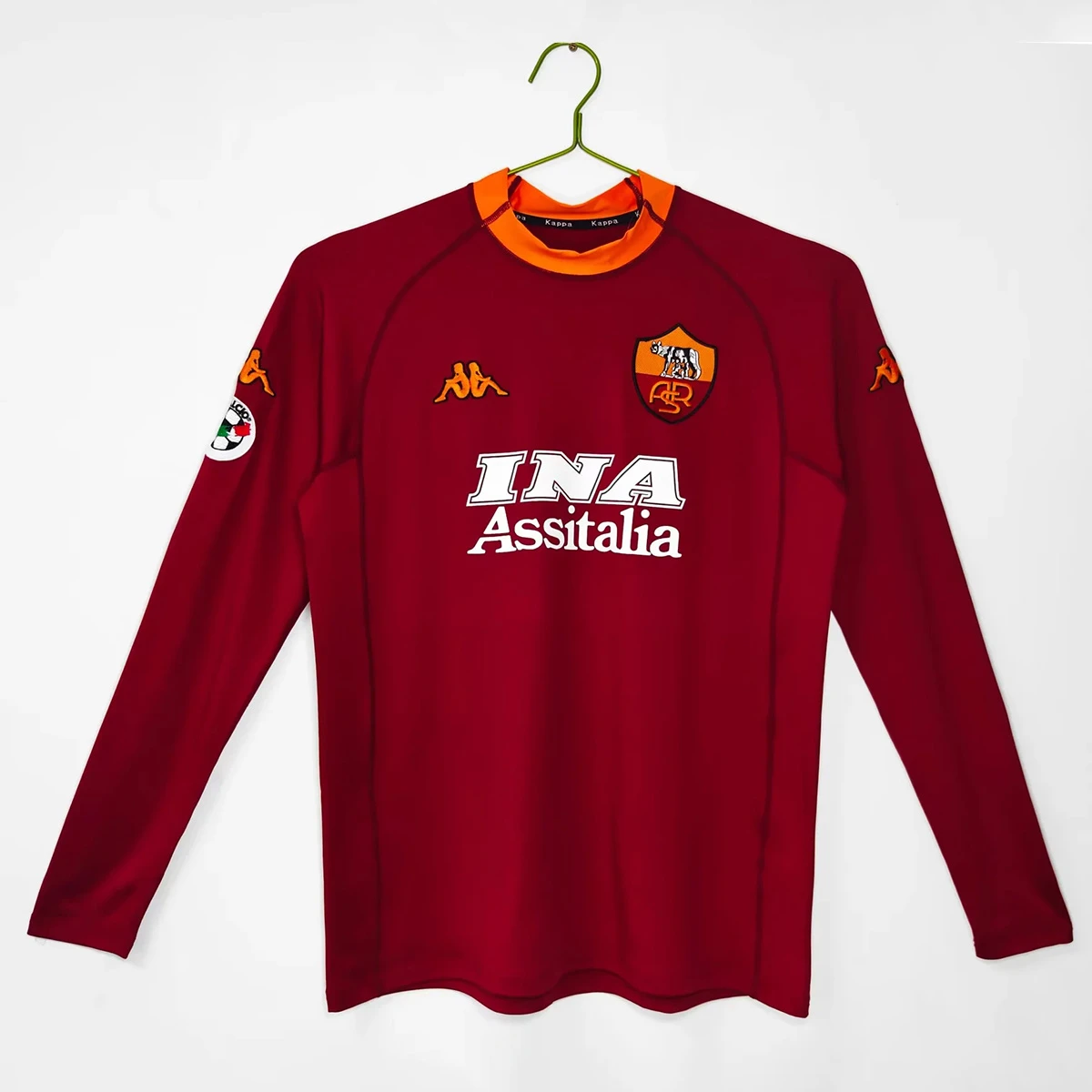 00/01 Roma Home Long Sleeve Retro Soccer Jersey