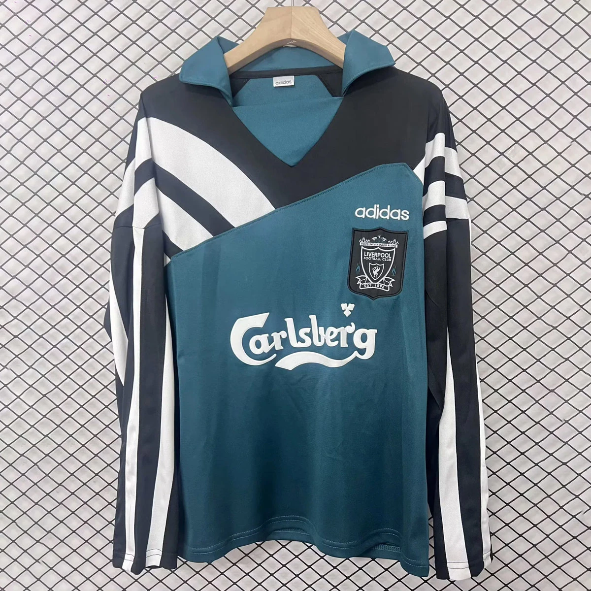 95/96 Liverpool Green Lapel Collar Sweatshirt