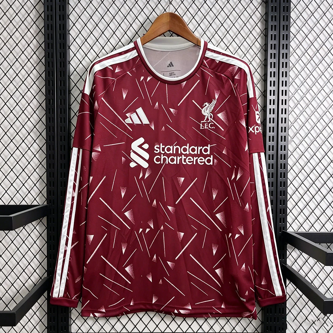26/27 Liverpool Home Long Sleeve Soccer Jersey