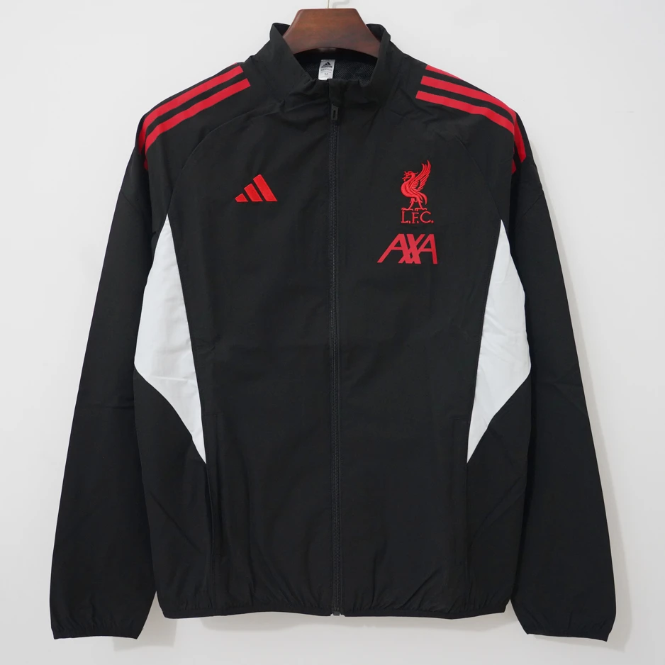 25/26 Liverpool Black Windbreaker
