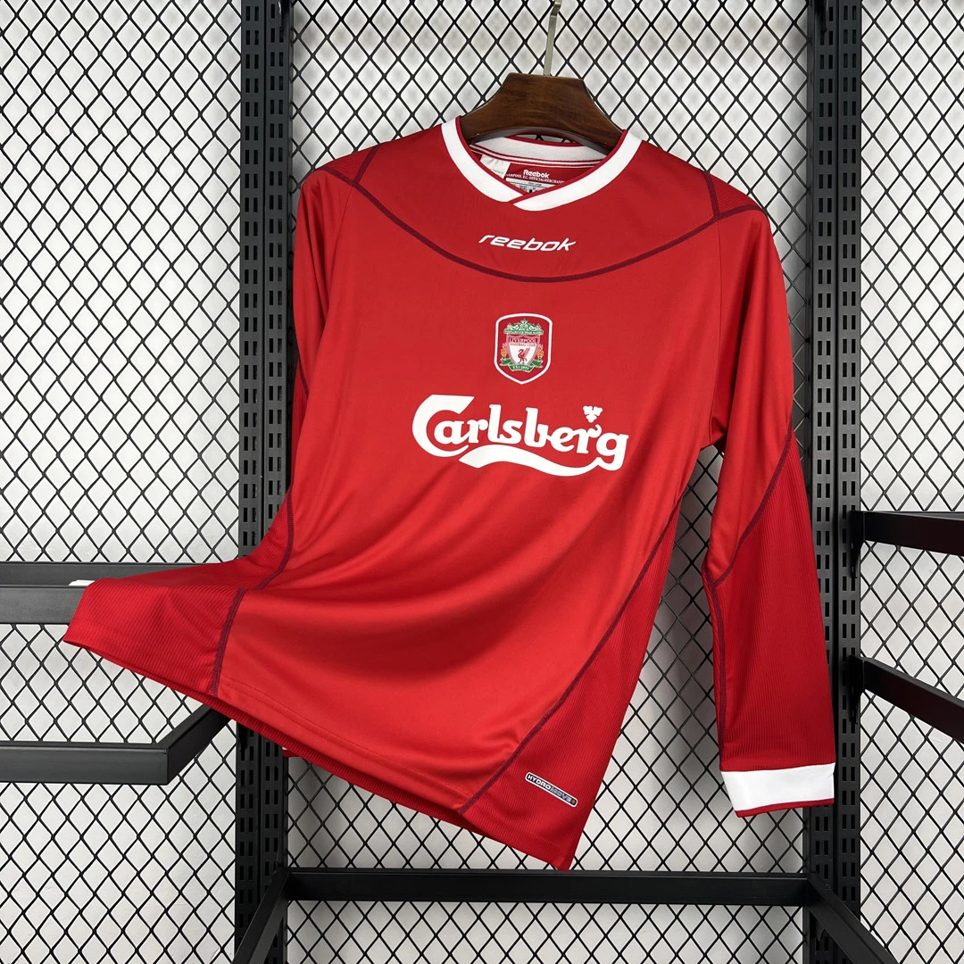 02/04 Liverpool Home Long Sleeve Retro Soccer Jersey