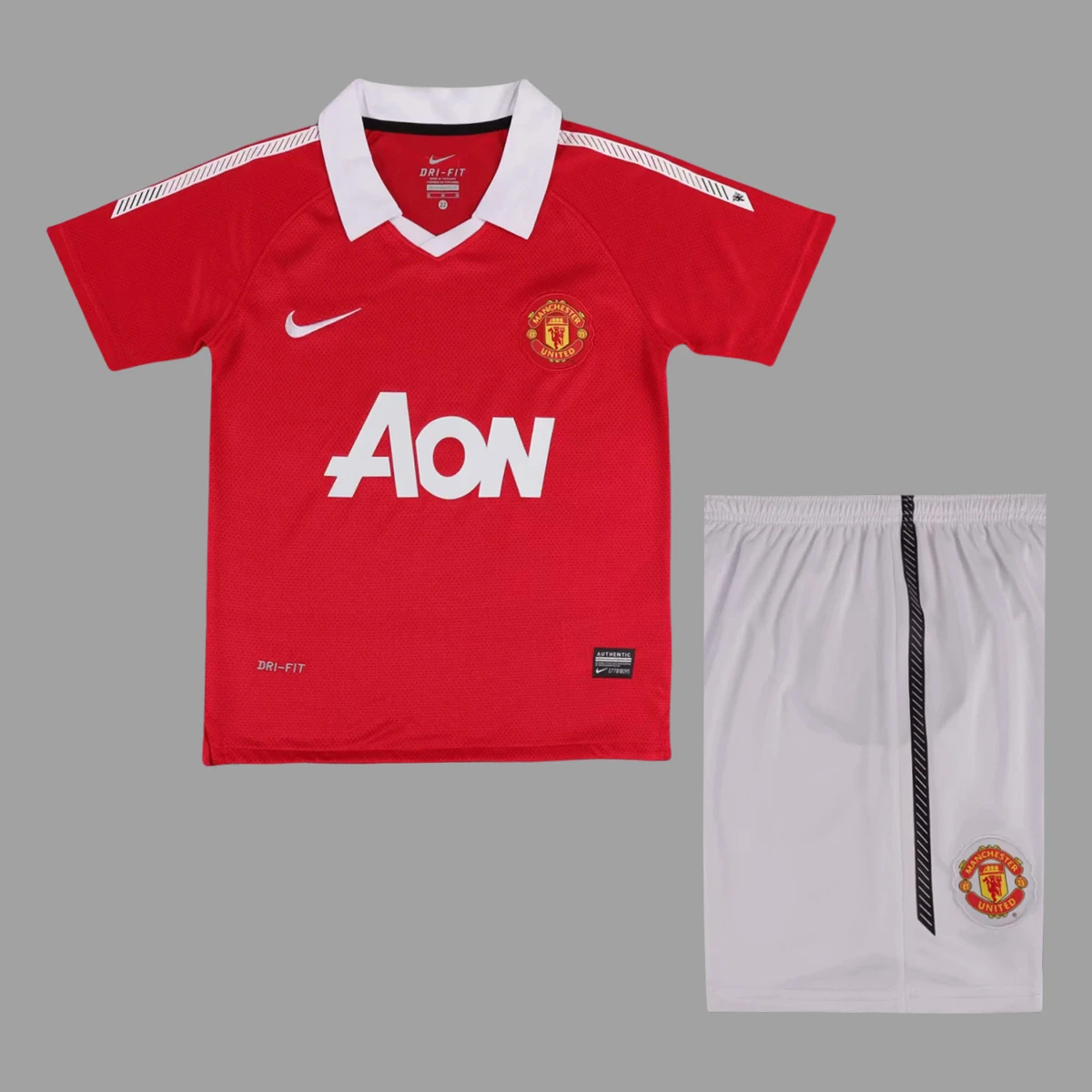 10/11 Manchester United Home Kids Retro Soccer Jersey Size 16-28