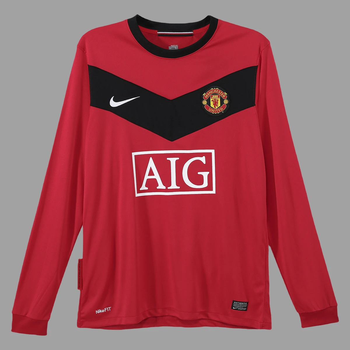 09/10 Manchester United Home Long Sleeve Retro Soccer Jersey
