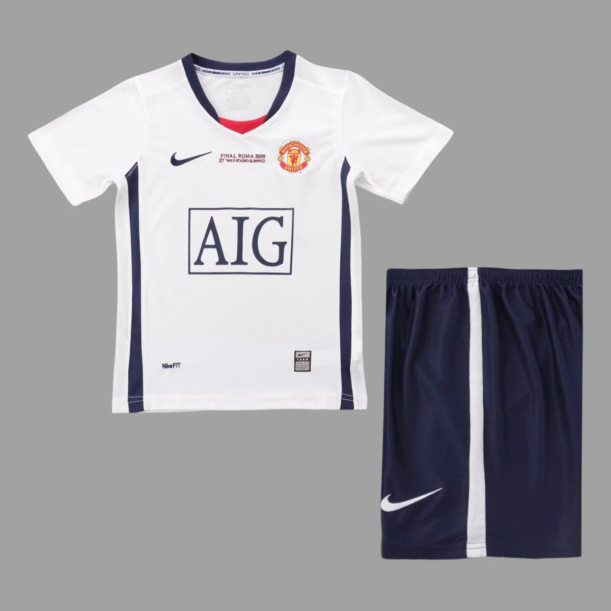 08/09 Manchester United Away UCL Final Kids Retro Soccer Jersey Size 16-28