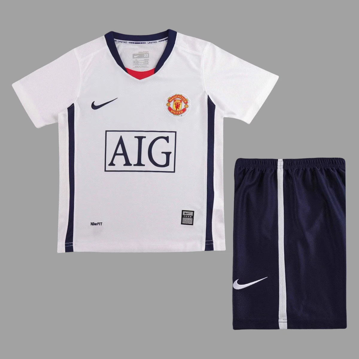 08/09 Manchester United Away Kids Retro Soccer Jersey Size 16-28
