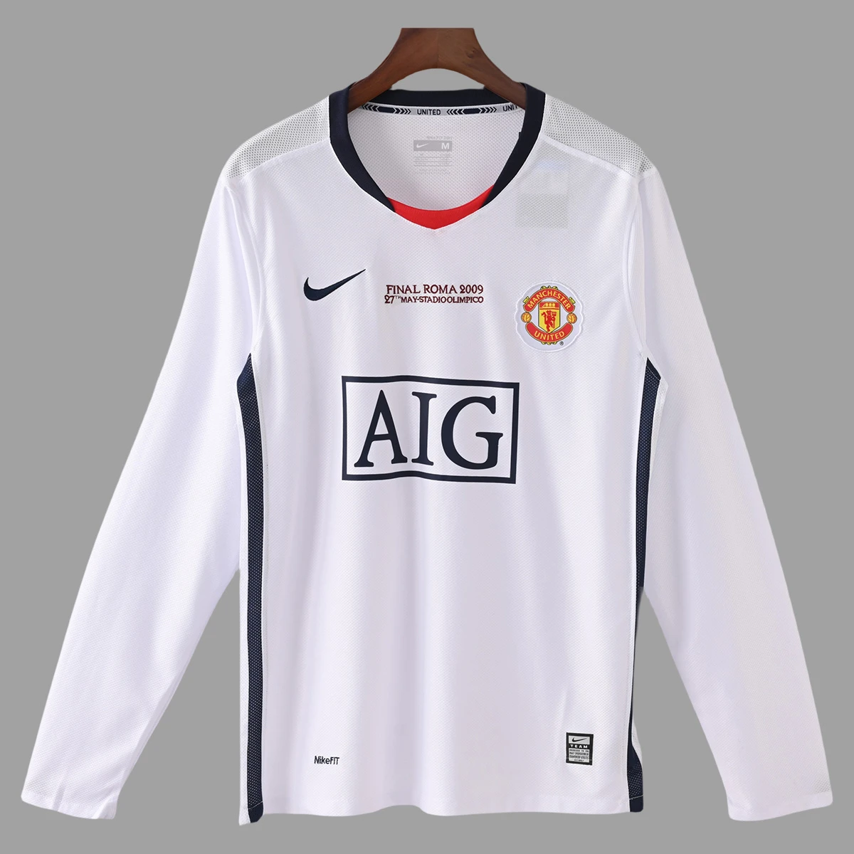 08/09 Manchester United Away Champions League Final Long Sleeve Retro Soccer Jersey