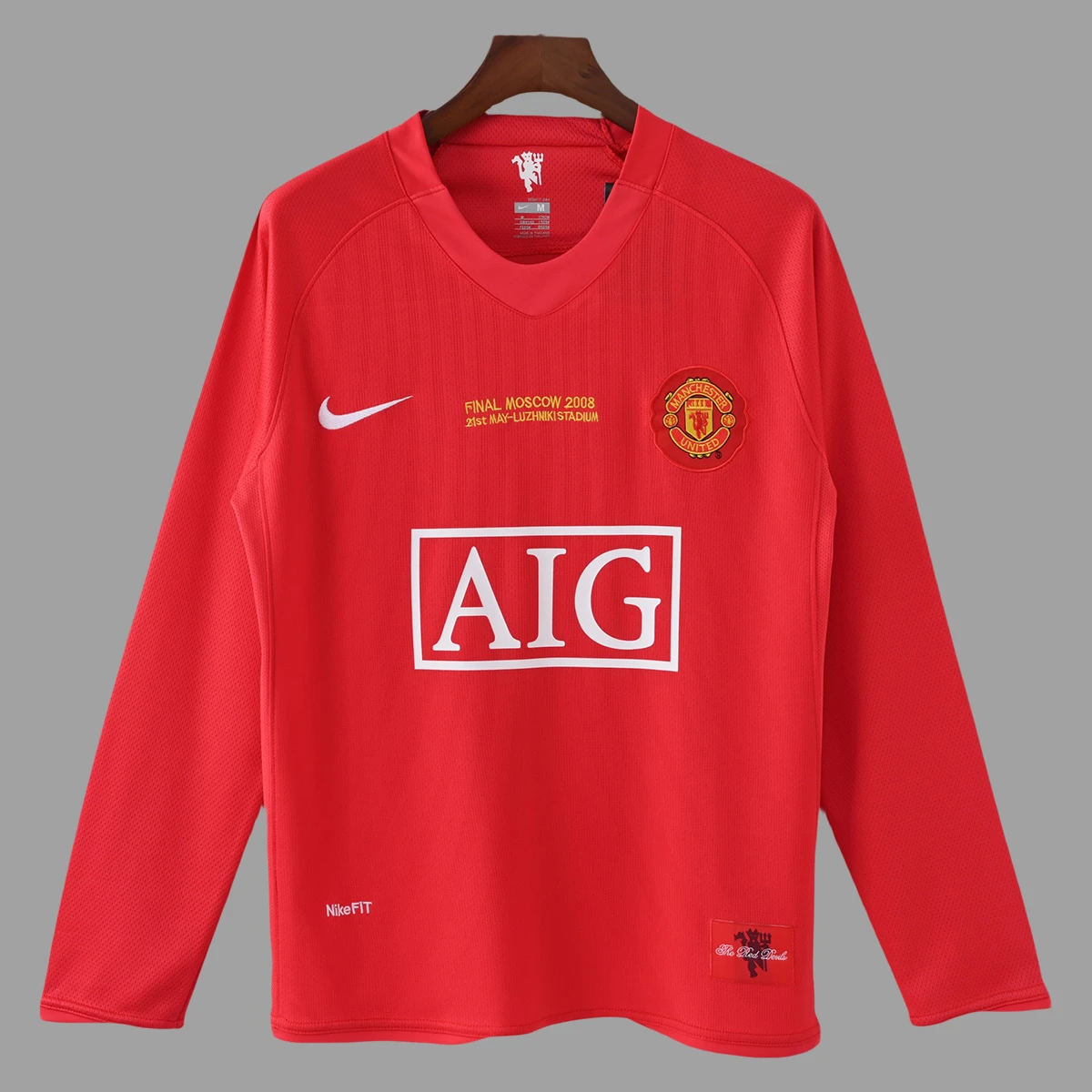 07/08 Manchester United Home Champions League Final Long Sleeve Retro Soccer Jersey