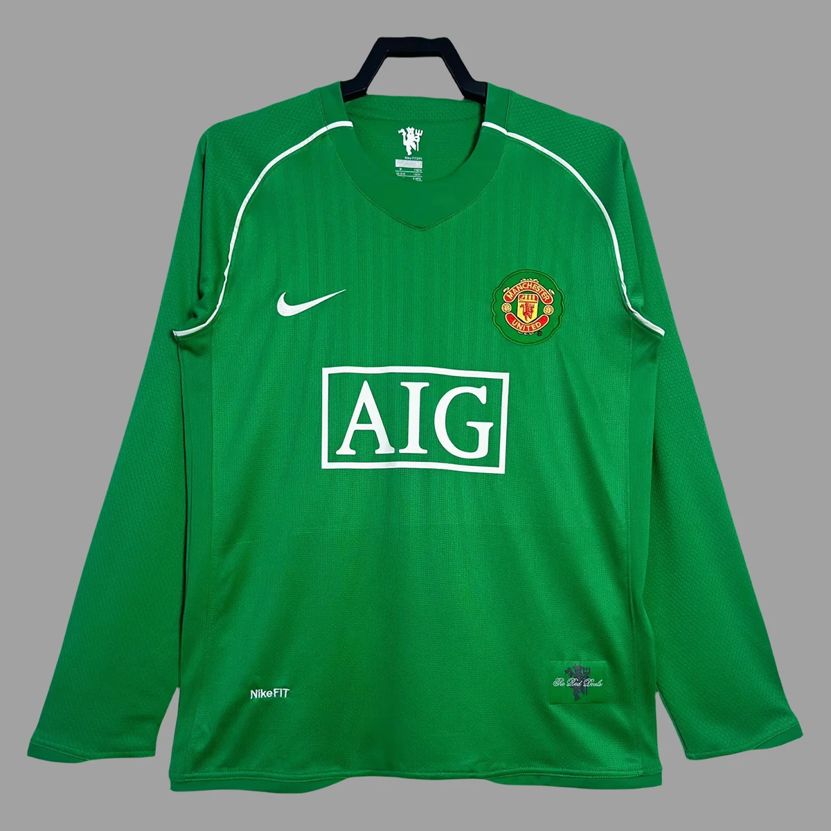 07/08 Manchester United Goalkeeper 2 Long Sleeve Retro Soccer Jersey