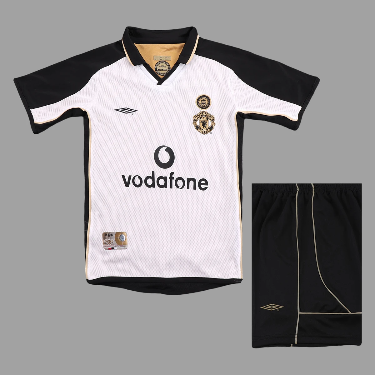 01/02 Manchester United Third Kids Retro Soccer Jersey Size 16-28