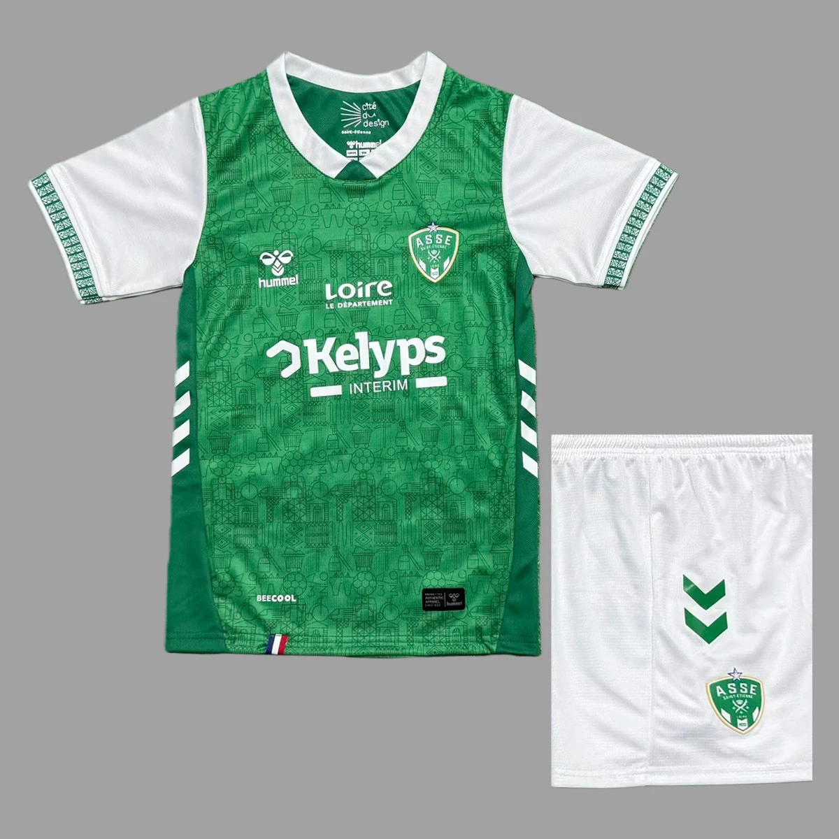 25/26 Saint-Etienne Home Kids Soccer Jersey Size 16-28