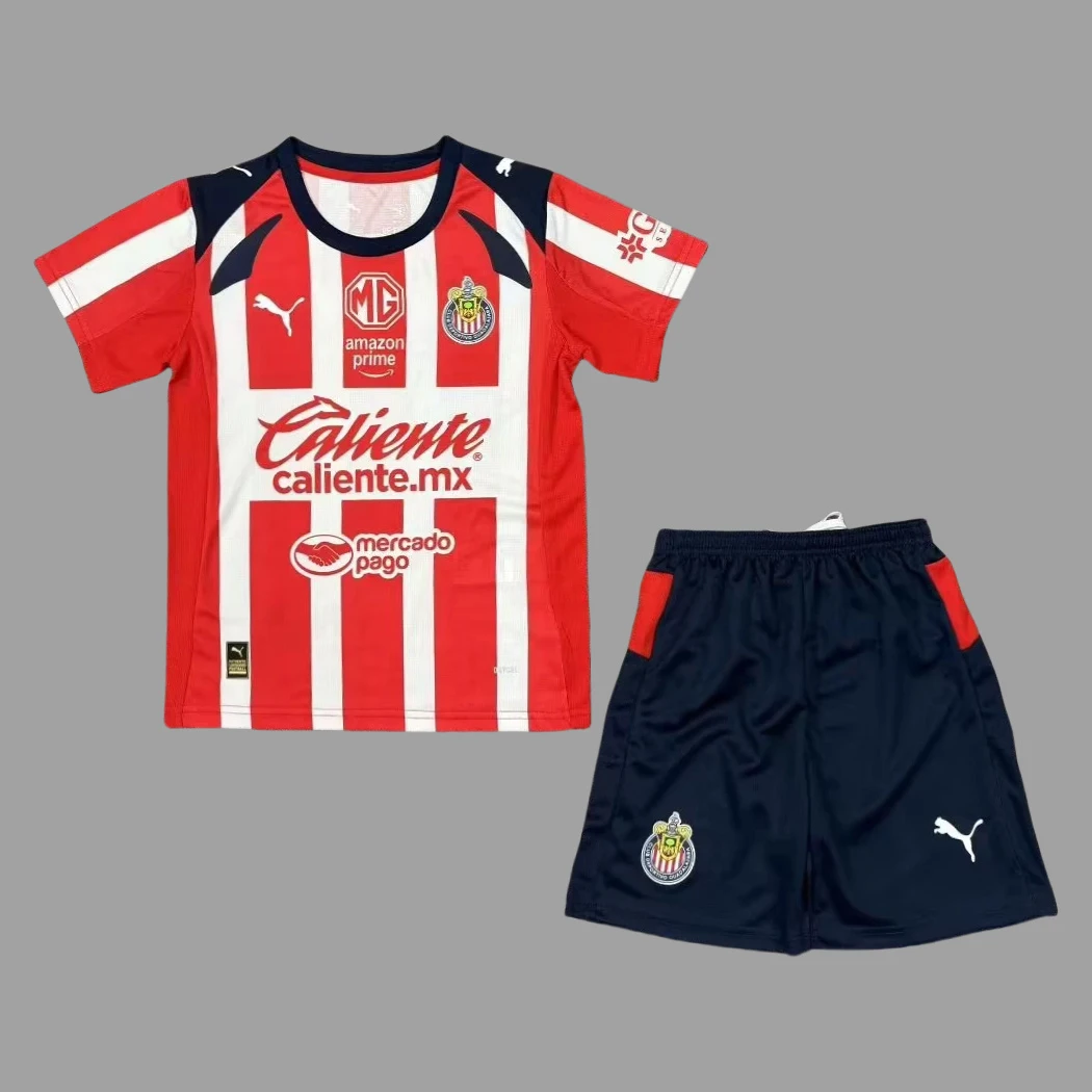 25/26 Chivas Home Kids Soccer Jersey Size 16-28
