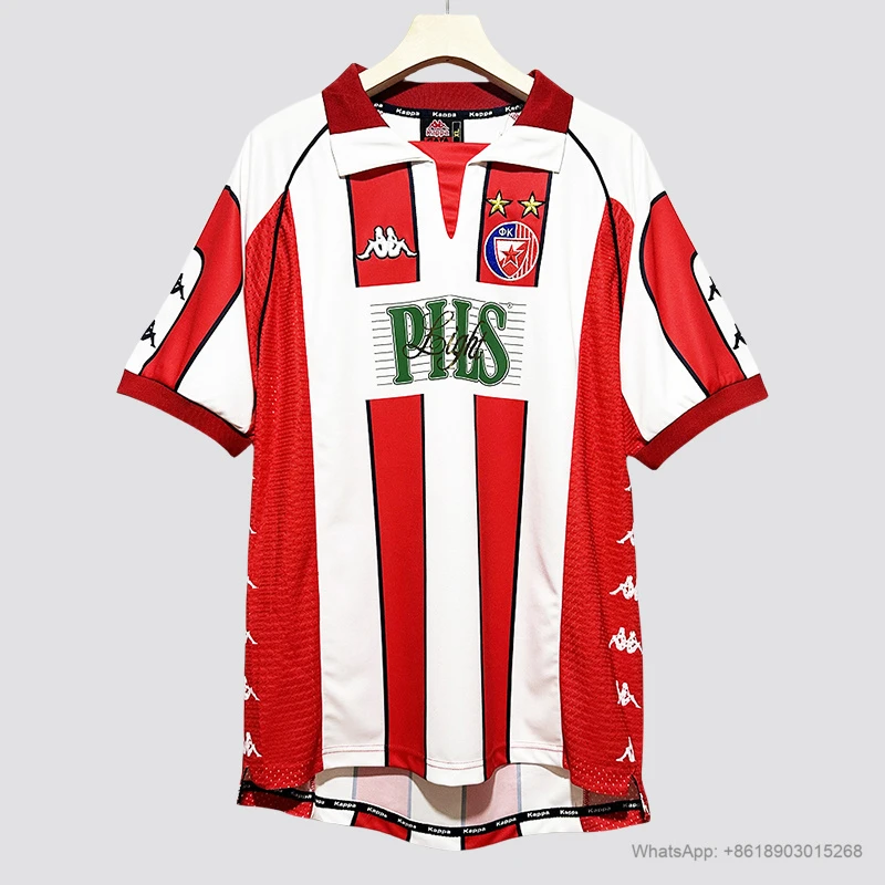 99/01 Red Star Belgrade home retro soccer jersey size S-2XL