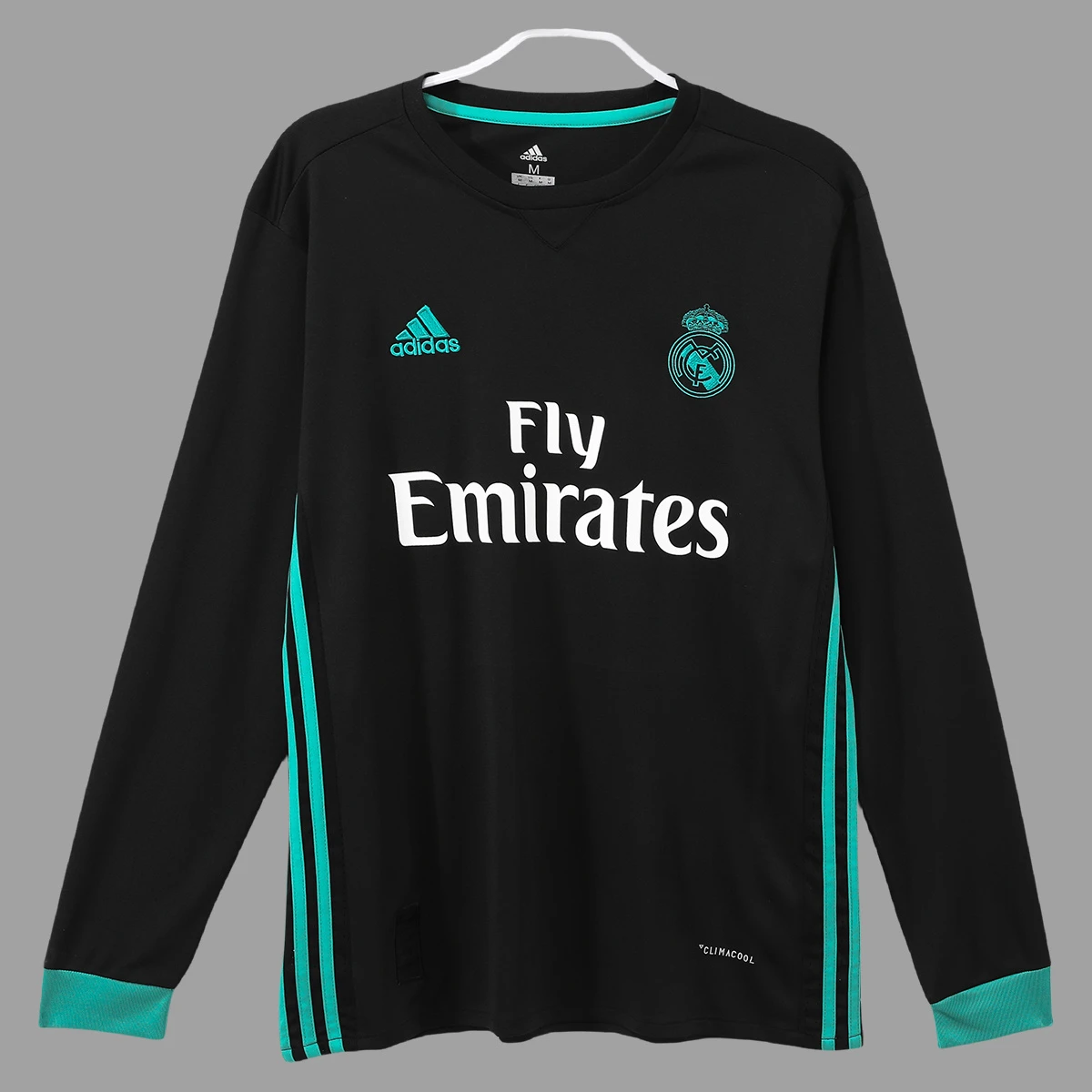 17/18 Real Madrid Away Long Sleeve Retro Soccer Jersey