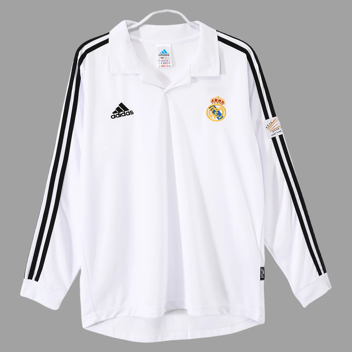 01/02 Real Madrid Centenary Home Long Sleeve Retro Soccer Jersey