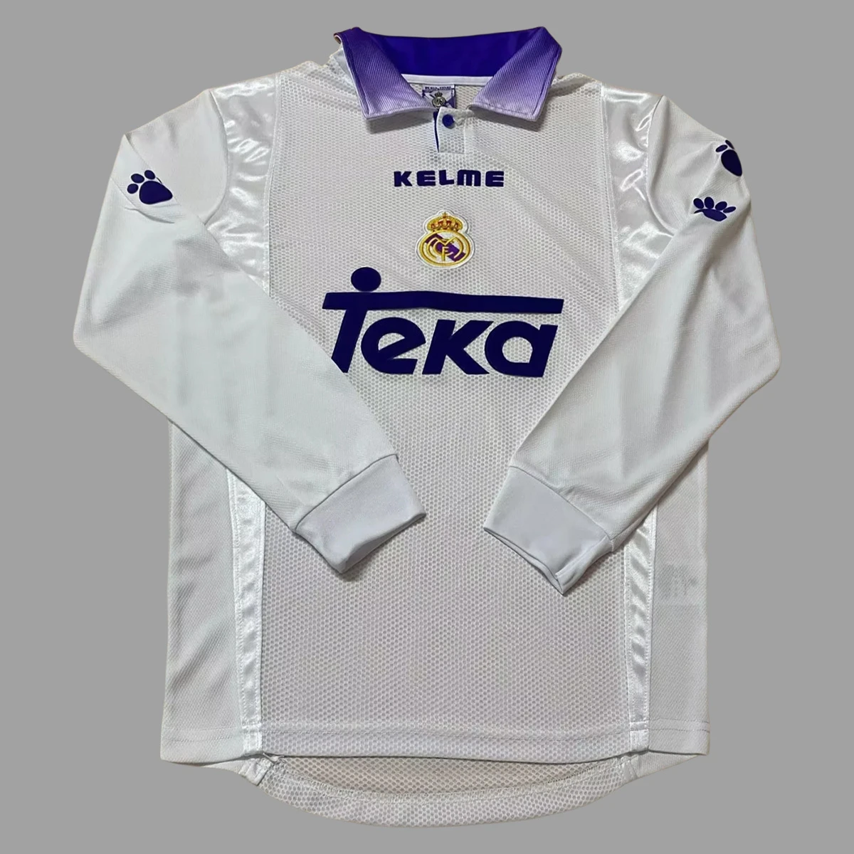 97/98 Real Madrid Home Long Sleeve Retro Soccer Jersey