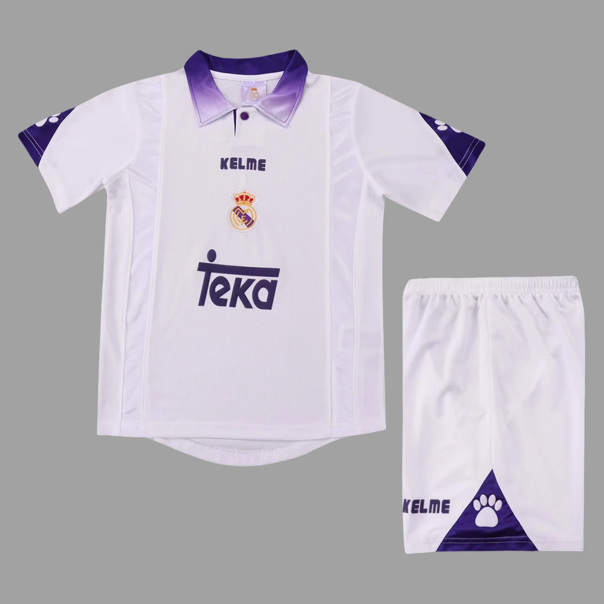 97/98 Real Madrid Home Kids Retro Soccer Jersey Size 16-28