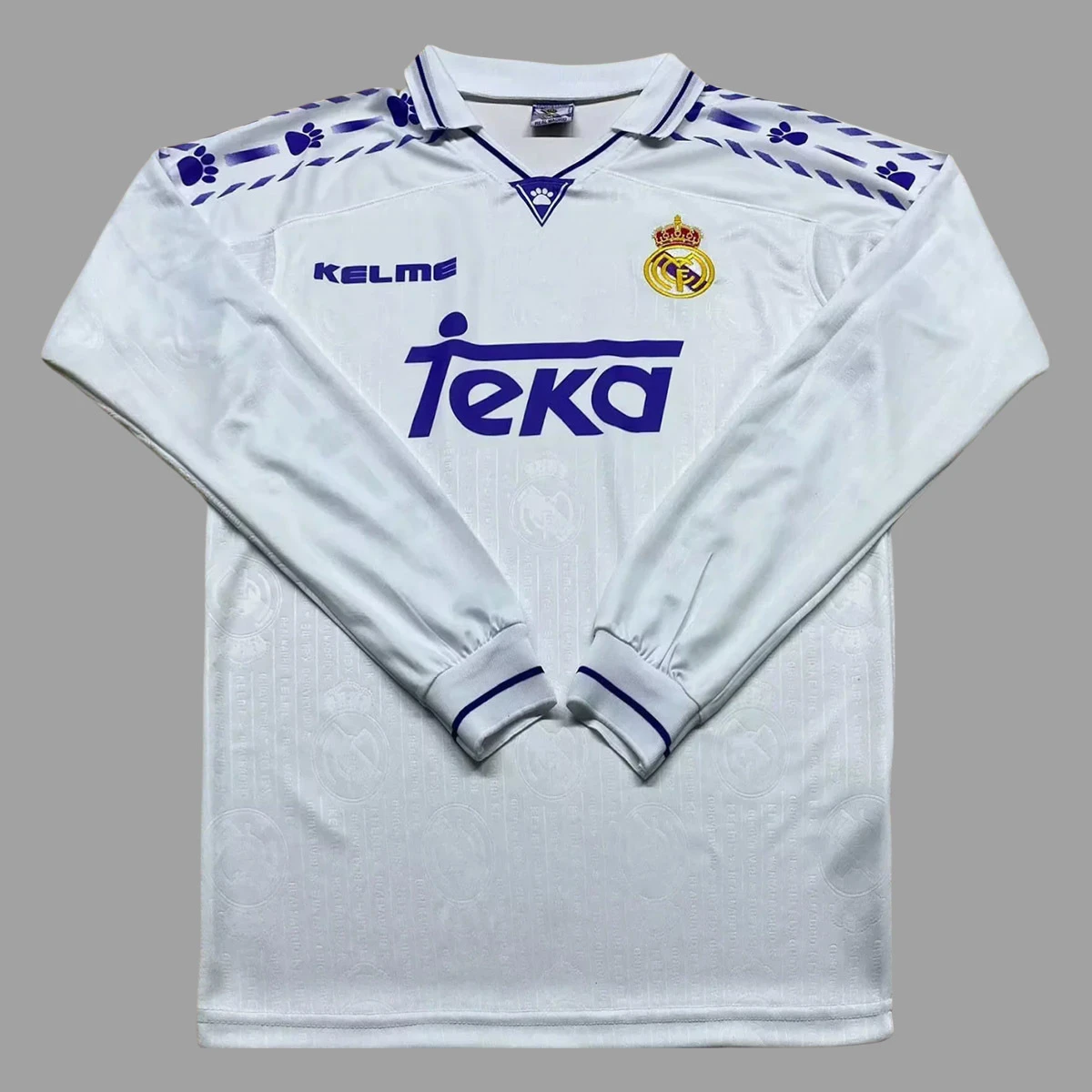96/97 Real Madrid Home Long Sleeve Retro Soccer Jersey