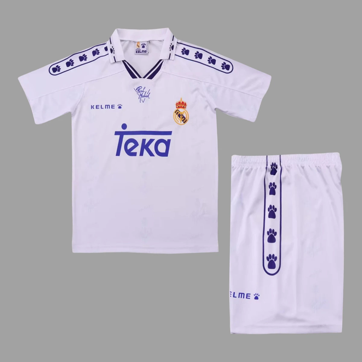 94/95 Real Madrid Home Kids Retro Soccer Jersey Size 16-28