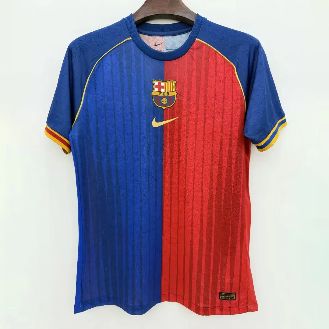 25/26 Barcelona Retro Red Blue Soccer Jersey