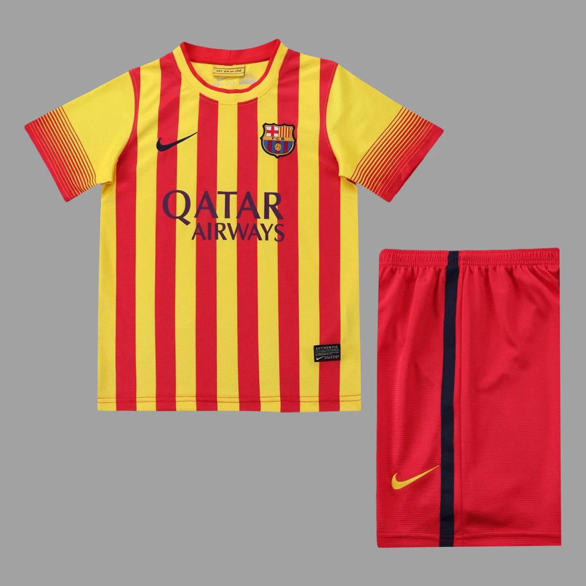 13/14 Barcelona Away Kids Retro Soccer Jersey Size 16-28