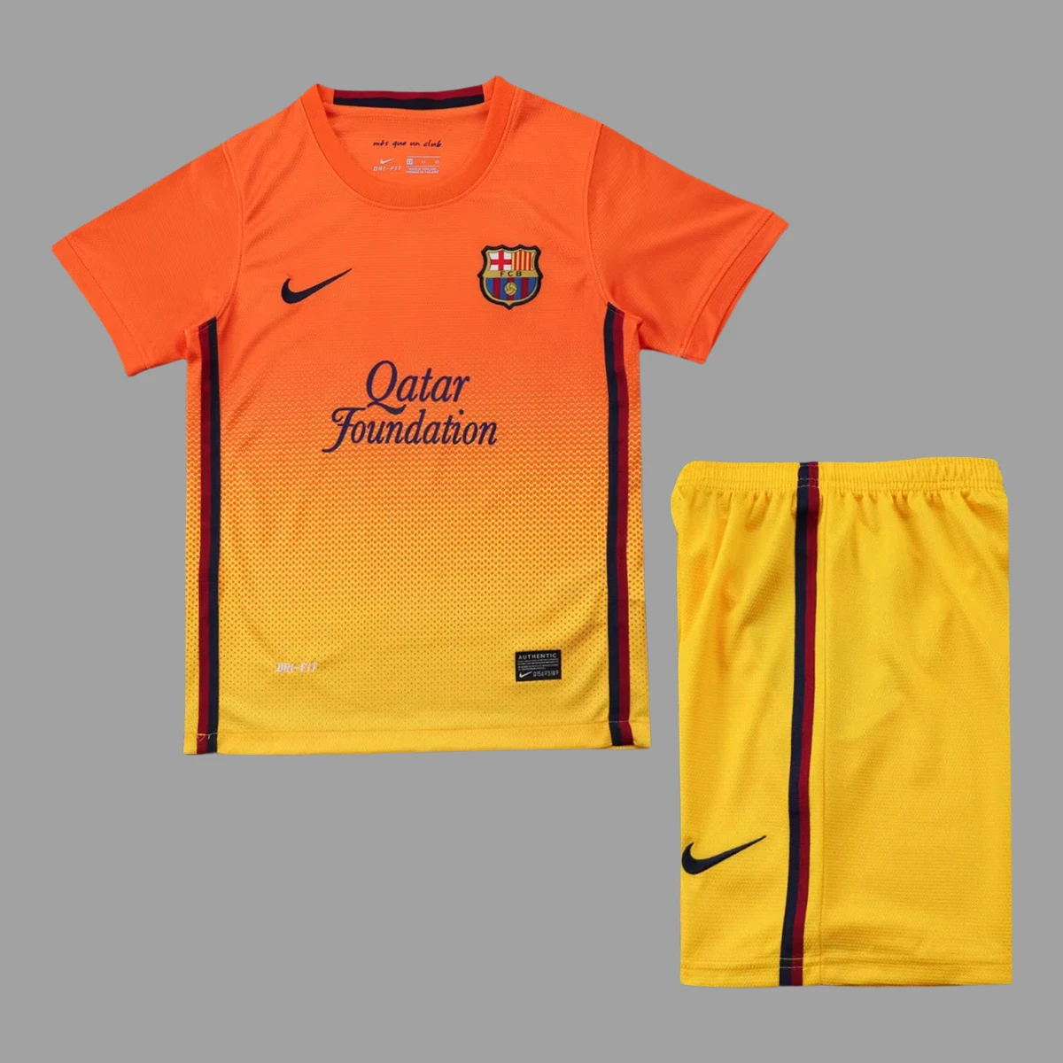 12/13 Barcelona Away Kids Retro Soccer Jersey Size 16-28