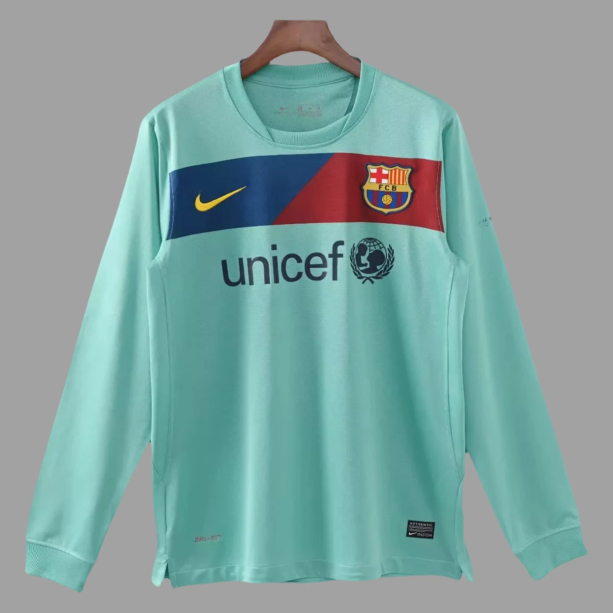 10/11 Barcelona Away Long Sleeve Retro Soccer Jersey