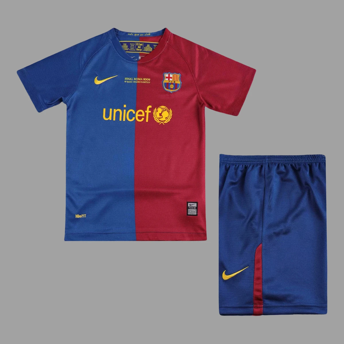 08/09 Barcelona Home UCL Final Kids Retro Soccer Jersey Size 16-28