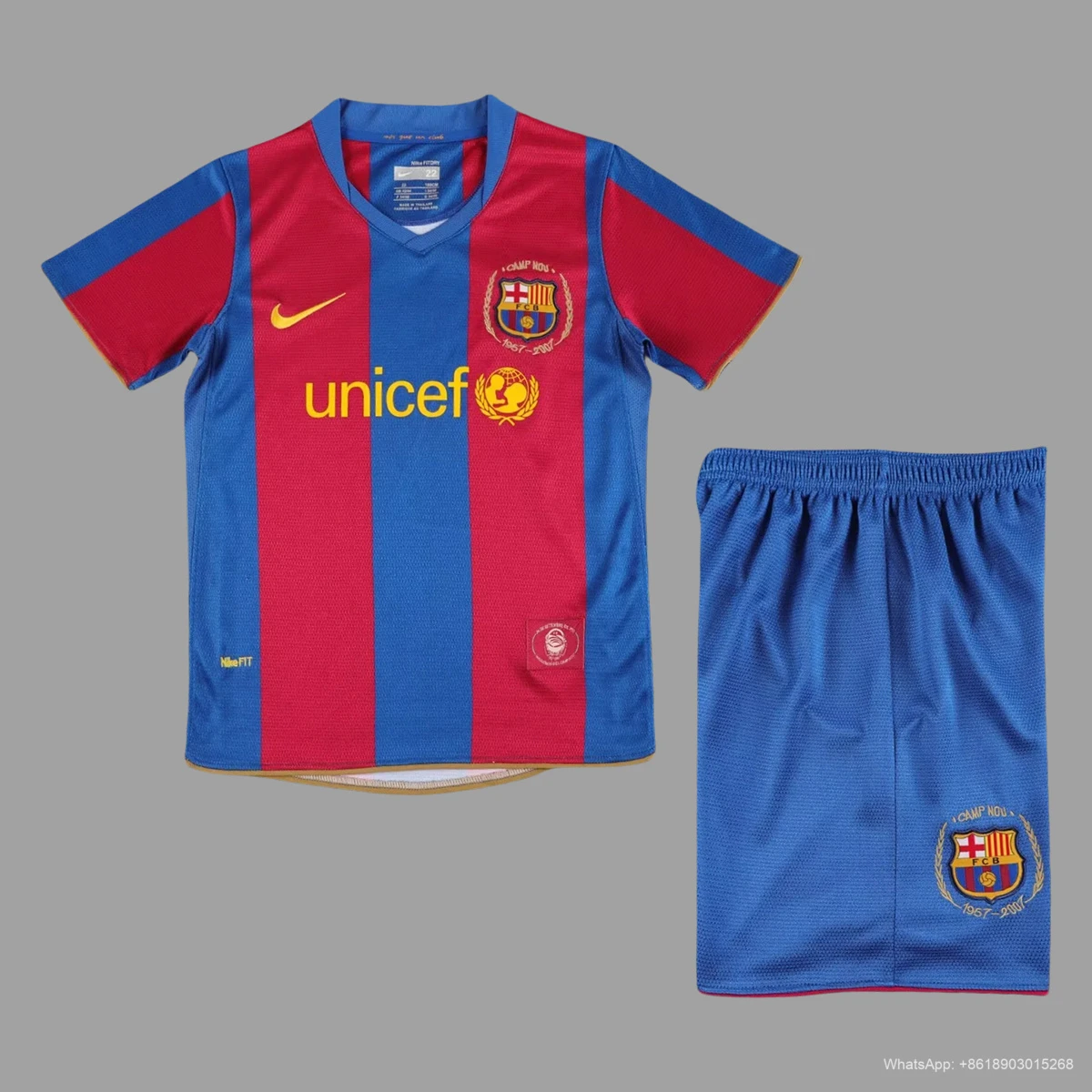 07/08 Barcelona Home Kids Retro Soccer Jersey Size 16-28