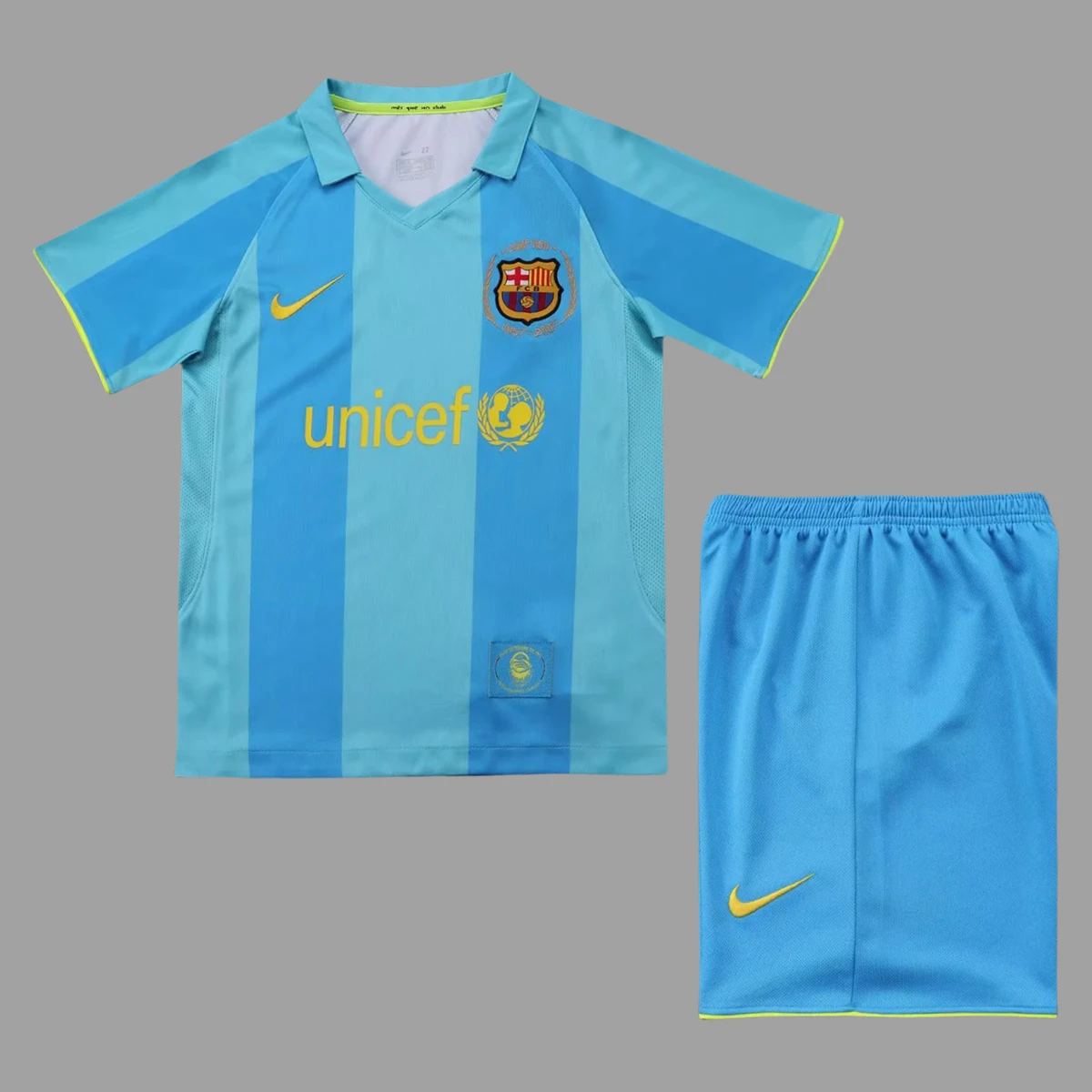 07/08 Barcelona Away Kids Retro Soccer Jersey Size 16-28