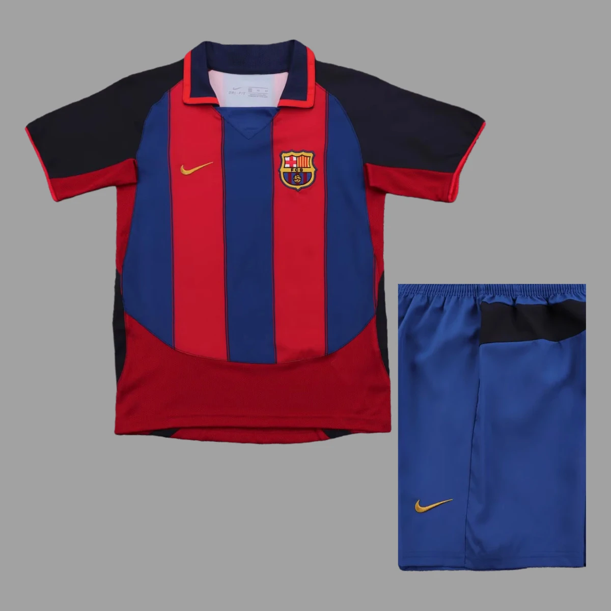 03/04 Barcelona Home Kids Retro Soccer Jersey Size 16-28