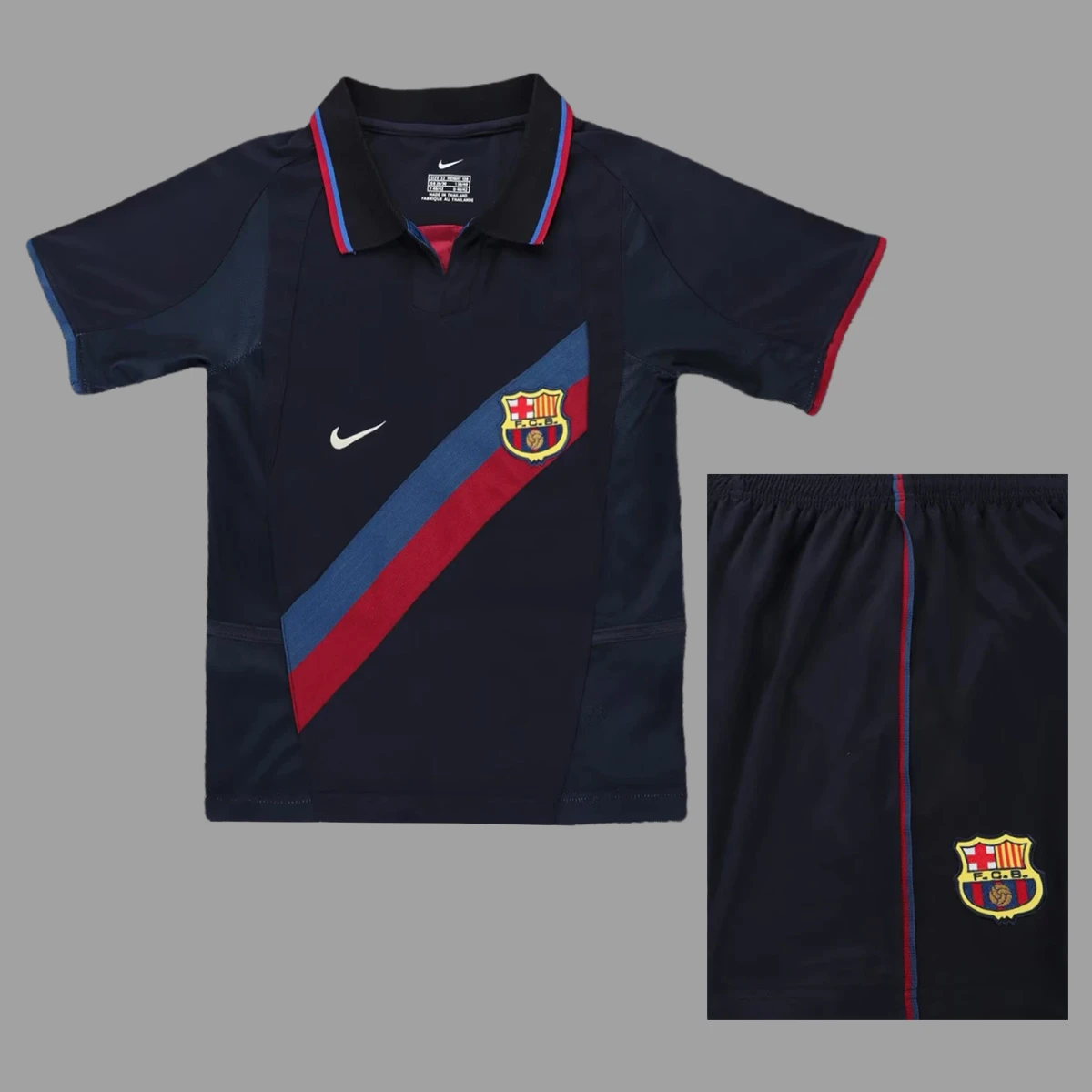 02/03 Barcelona Away Kids Retro Soccer Jersey Size 16-28