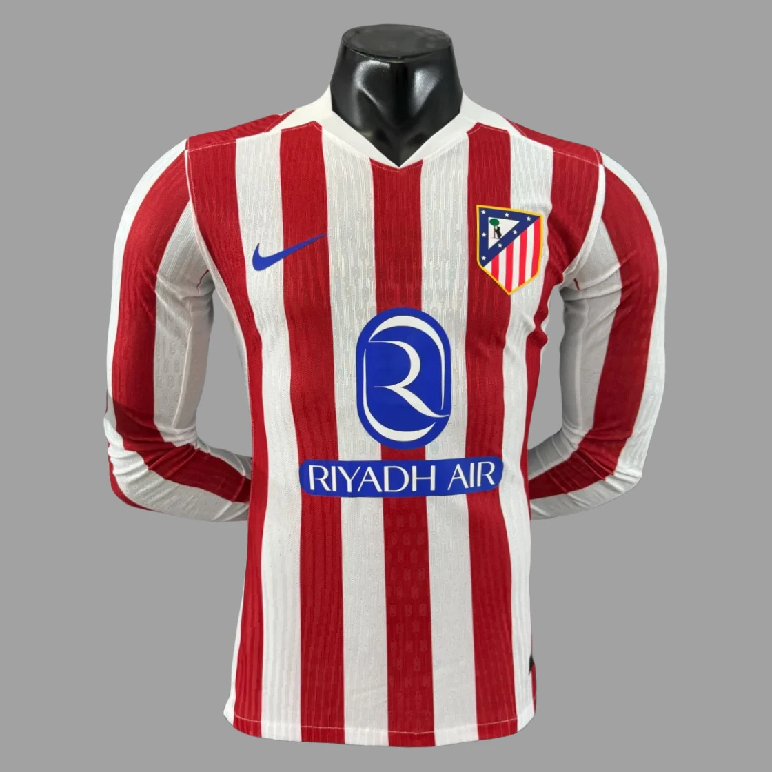 25/26 Atletico Madrid Home Player Version Long Sleeve Soccer Jersey