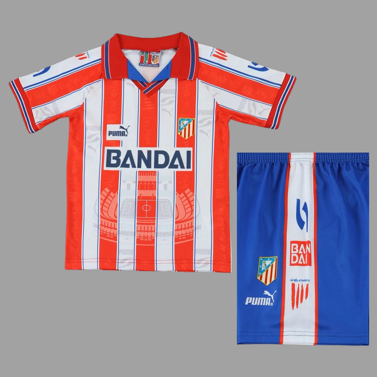 96/97 Atletico Madrid Home Kids Retro Soccer Jersey Size 16-28