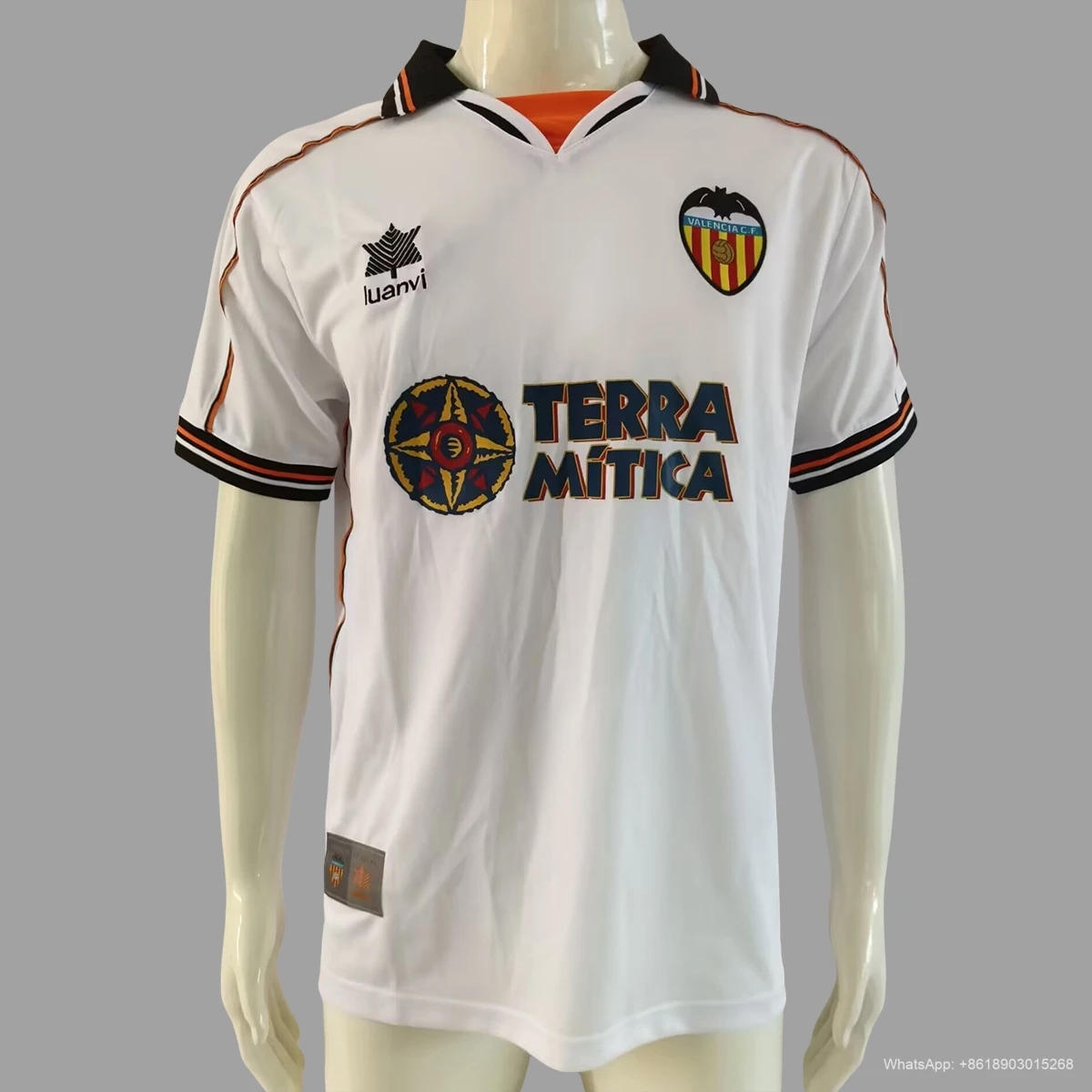 99/00 Valencia Home Retro Soccer Jersey