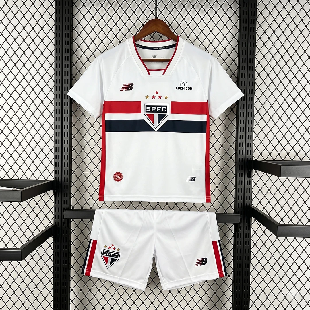 2026 Sao Paulo Home Kids Soccer Jersey Size 16-28