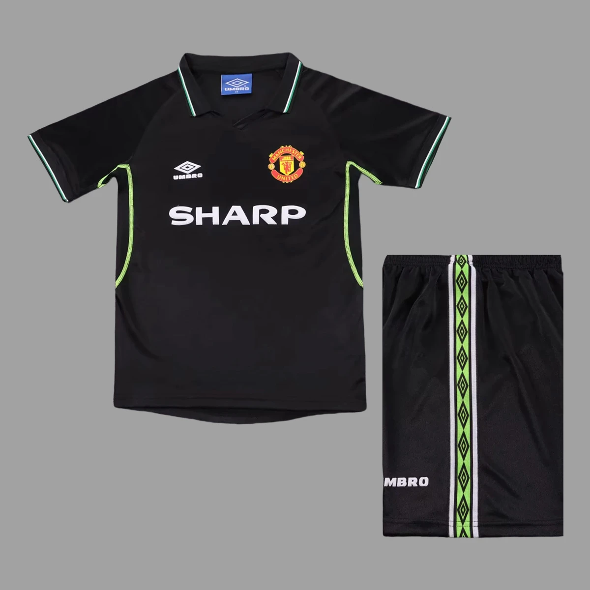 98/99 Manchester United Third Kids Retro Soccer Jersey Size 16-28