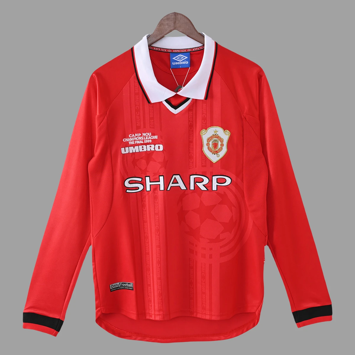 98/99 Manchester United Champions League Final Long Sleeve Retro Soccer Jersey