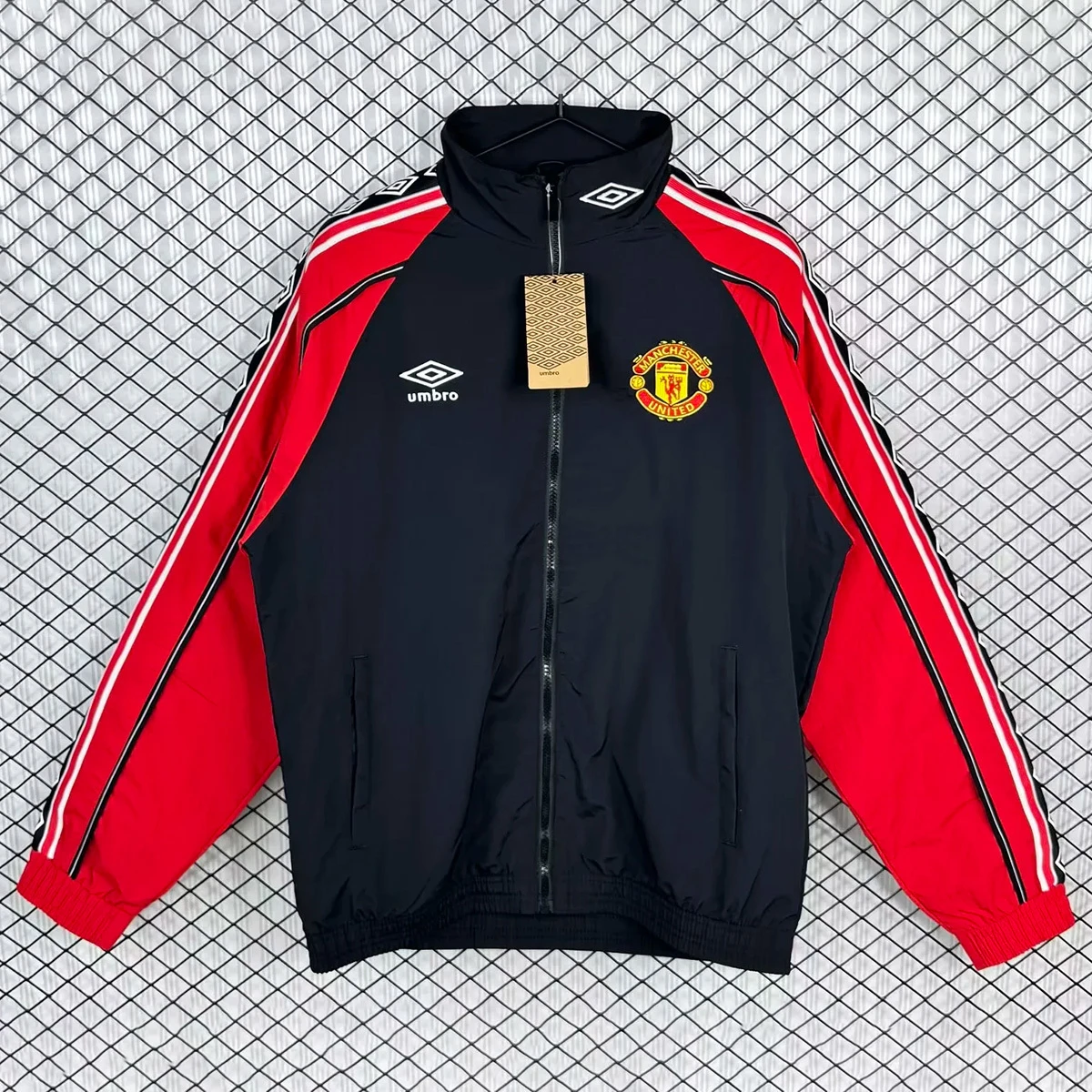 98/99 Manchester United Black Red Windbreaker